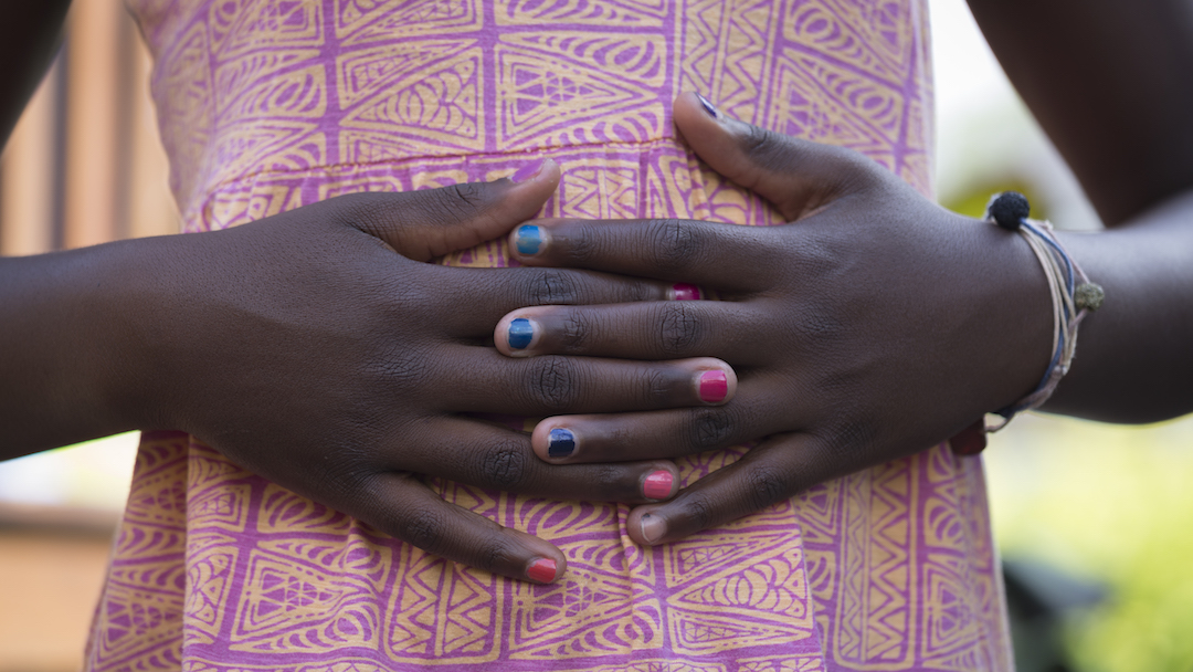 Black Girl Hand and Abdomen
