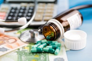 Healthcare costs concept and Euro